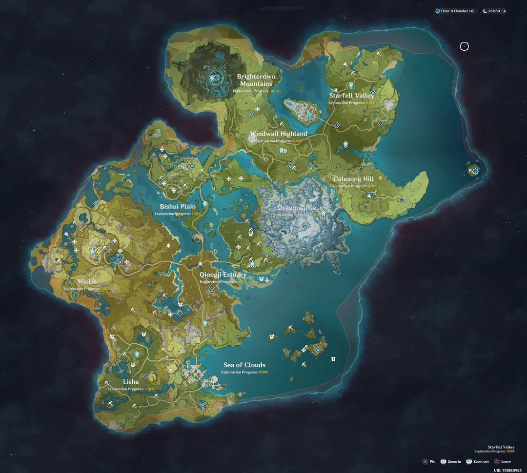 Genhin Impact Map